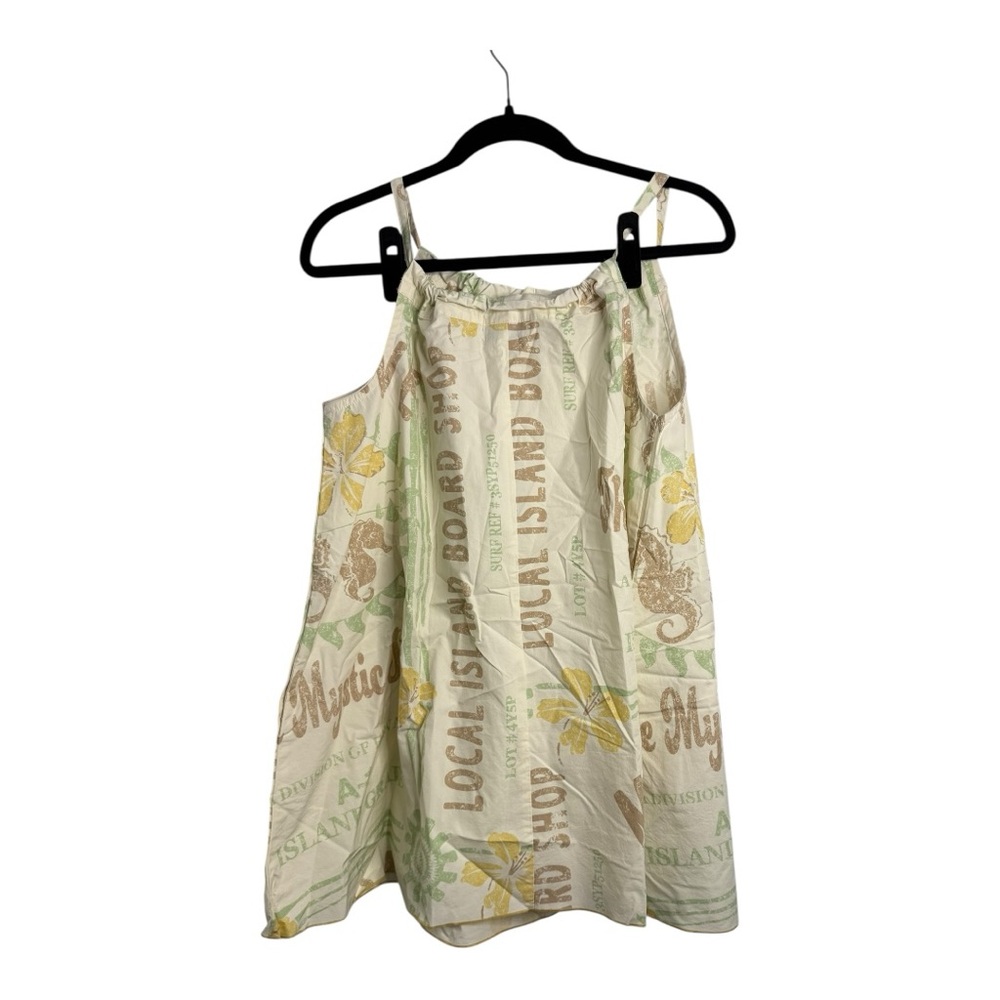 BDG Eva Tie-Front Ruched Strap Trapeze Mini Dress (Surfer Pattern) Small NWT - Picture 7 of 11